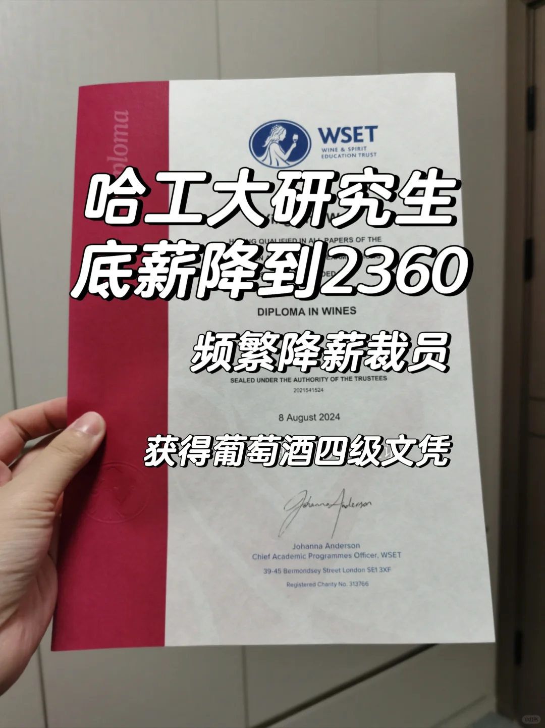 【哈工大研究生】葡萄酒四级文凭底薪2360