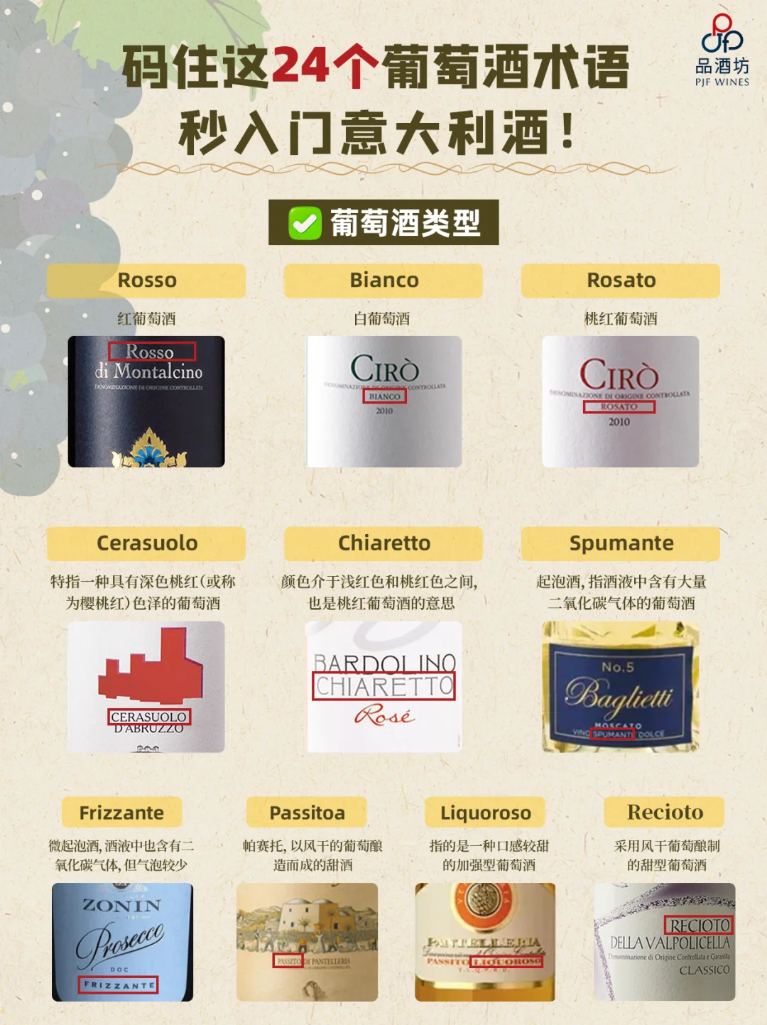 码住24个葡萄酒术语，秒入门意大利酒‼️