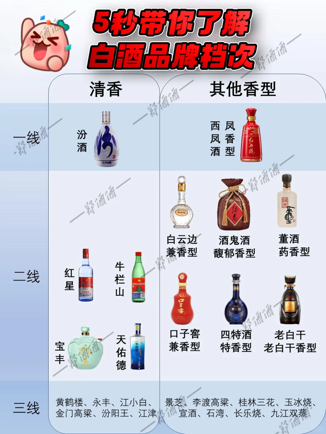 5秒带你了解白酒品牌档次