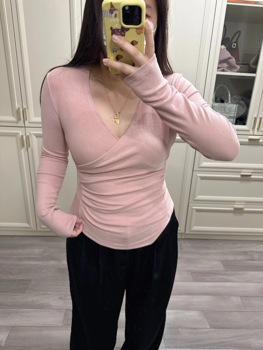 170斤｜这件粉色T恤太适合微胖女生了吧！