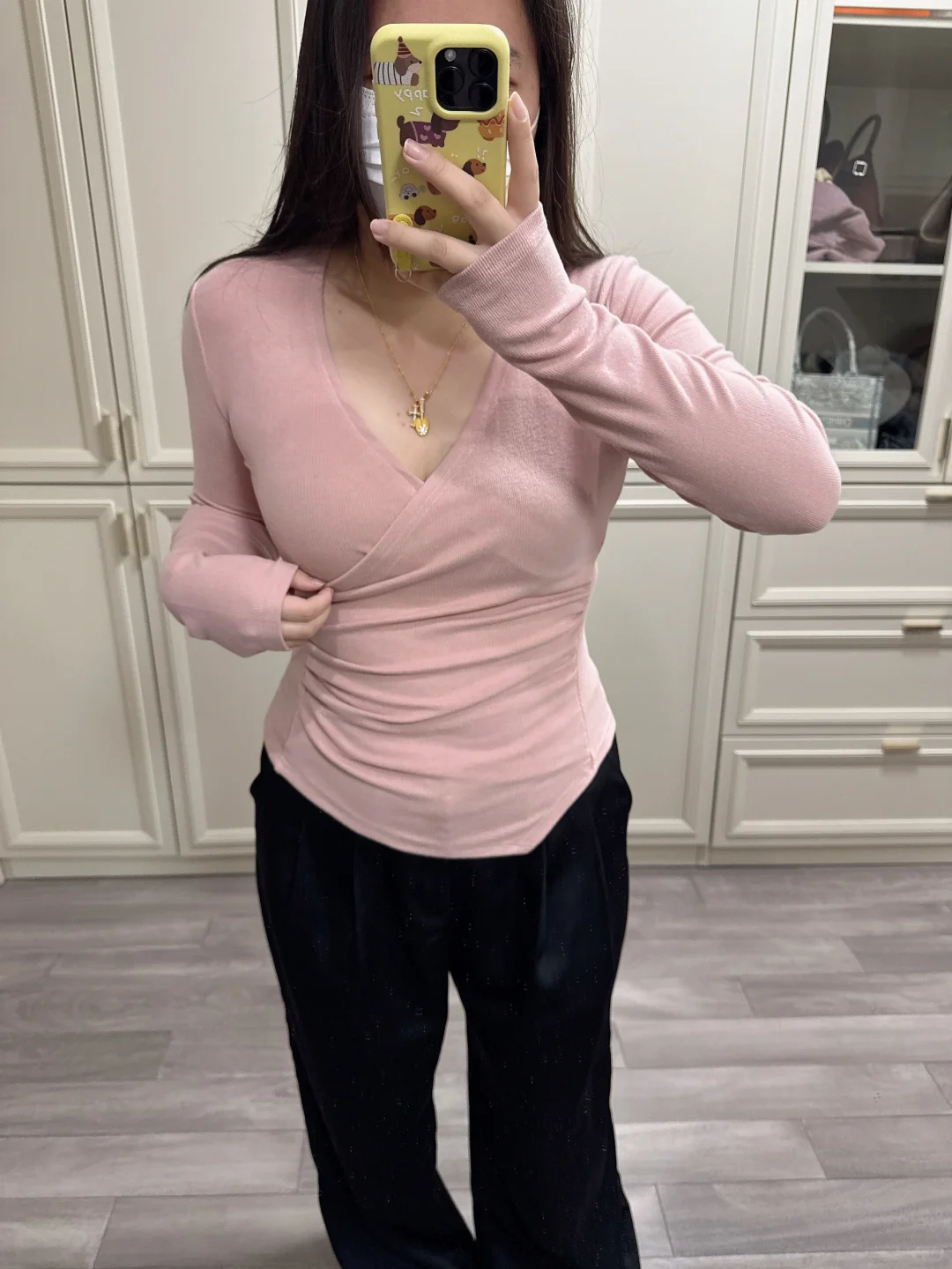 170斤｜这件粉色T恤太适合微胖女生了吧！