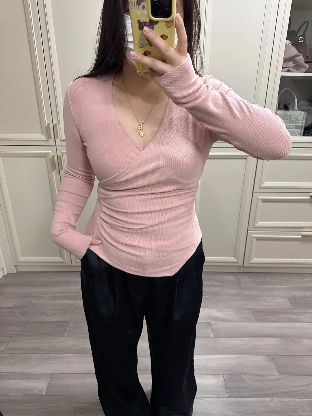 170斤｜这件粉色T恤太适合微胖女生了吧！