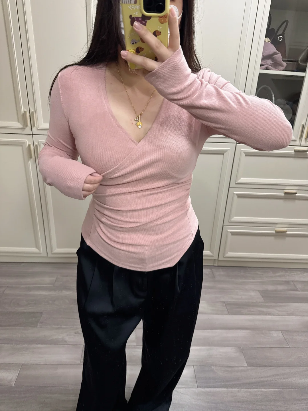 170斤｜这件粉色T恤太适合微胖女生了吧！