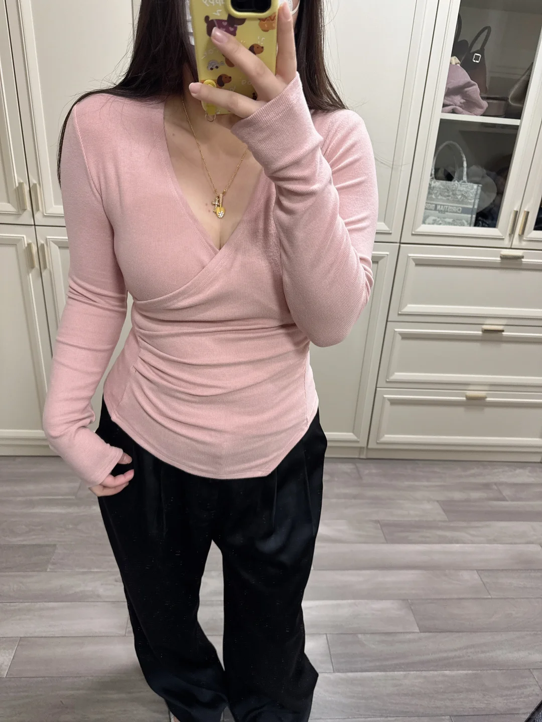 170斤｜这件粉色T恤太适合微胖女生了吧！