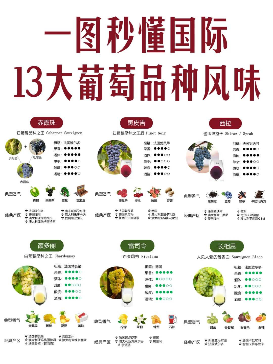 纯干货❗这些品种，涵盖了市面90%的酒