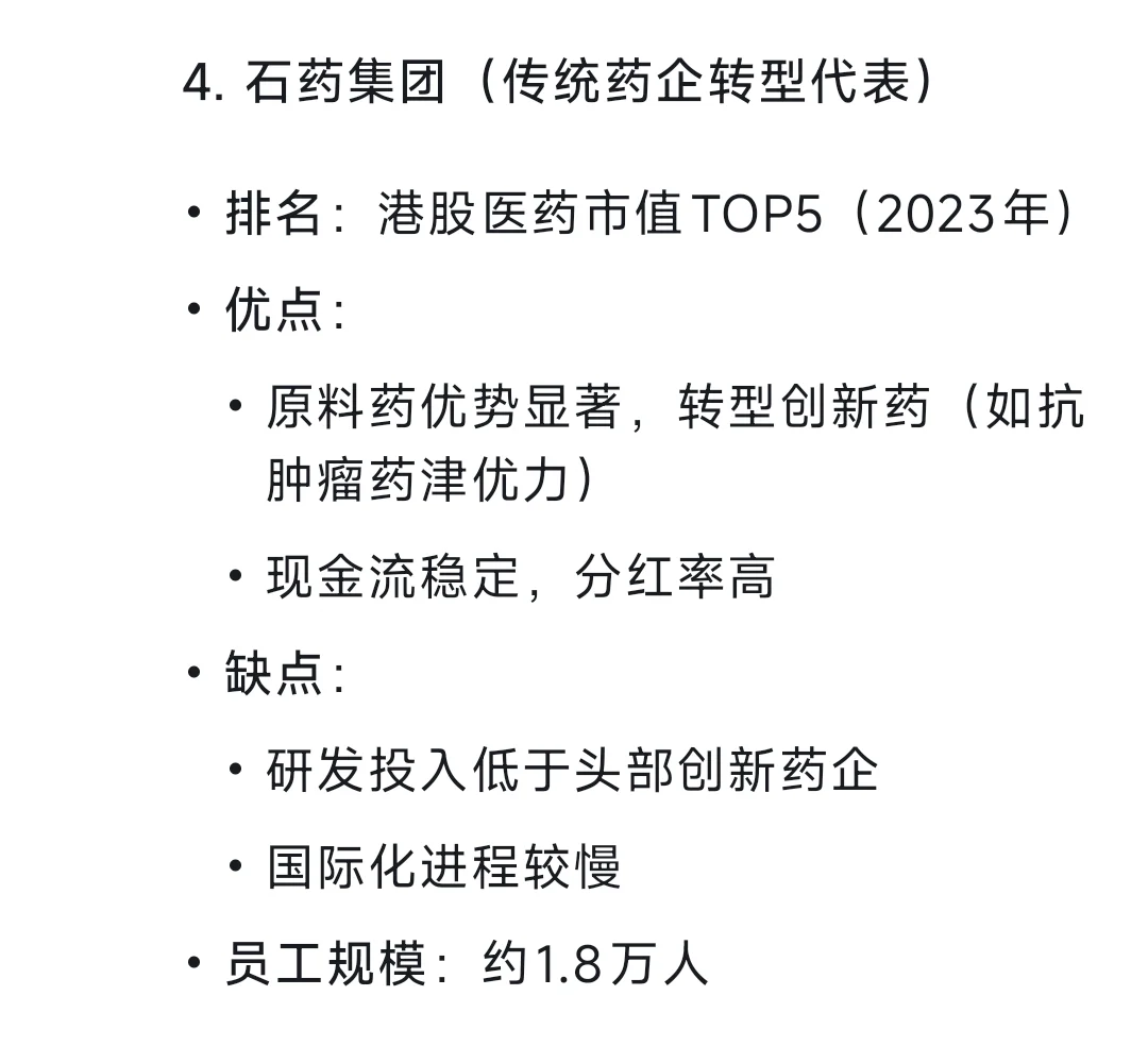 中国医药行业领先企业概览