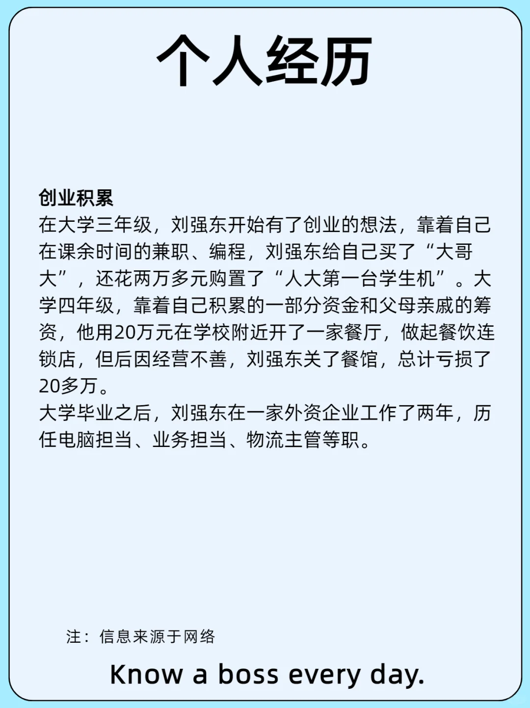 每天认识一位老板/刘强东