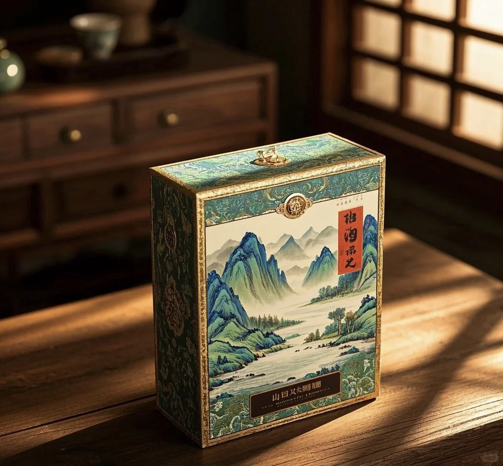 山水简约白酒包装设计