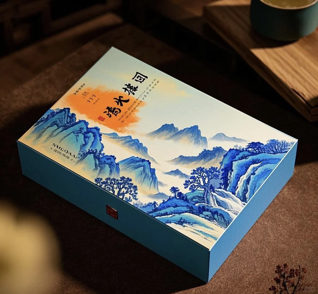 山水简约白酒包装设计