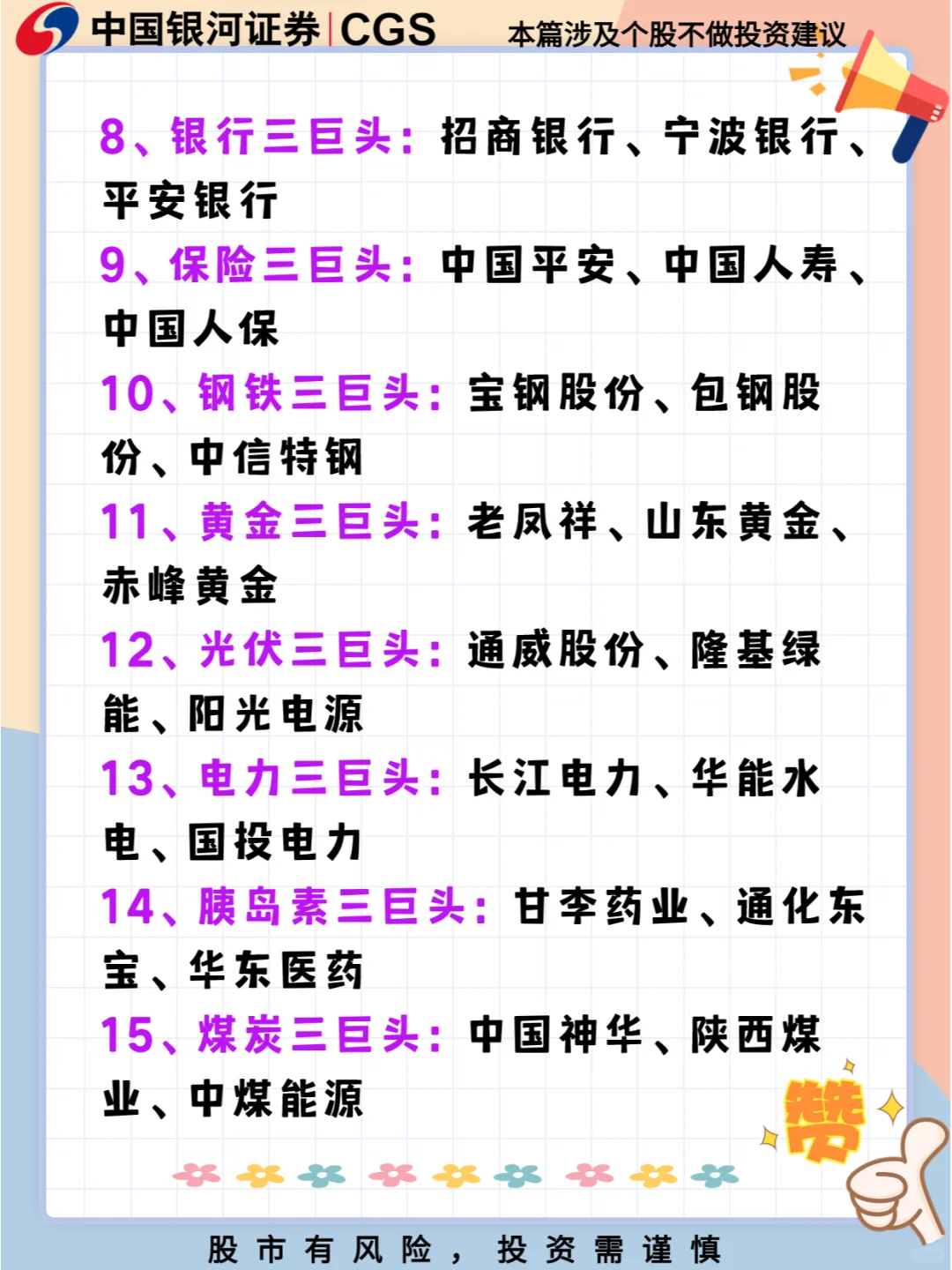 ?A股各行业三巨头全梳理?
