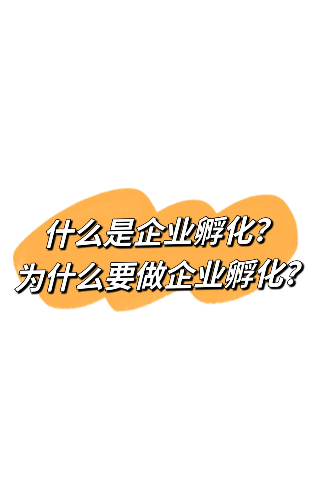 今天来聊聊企业孵化