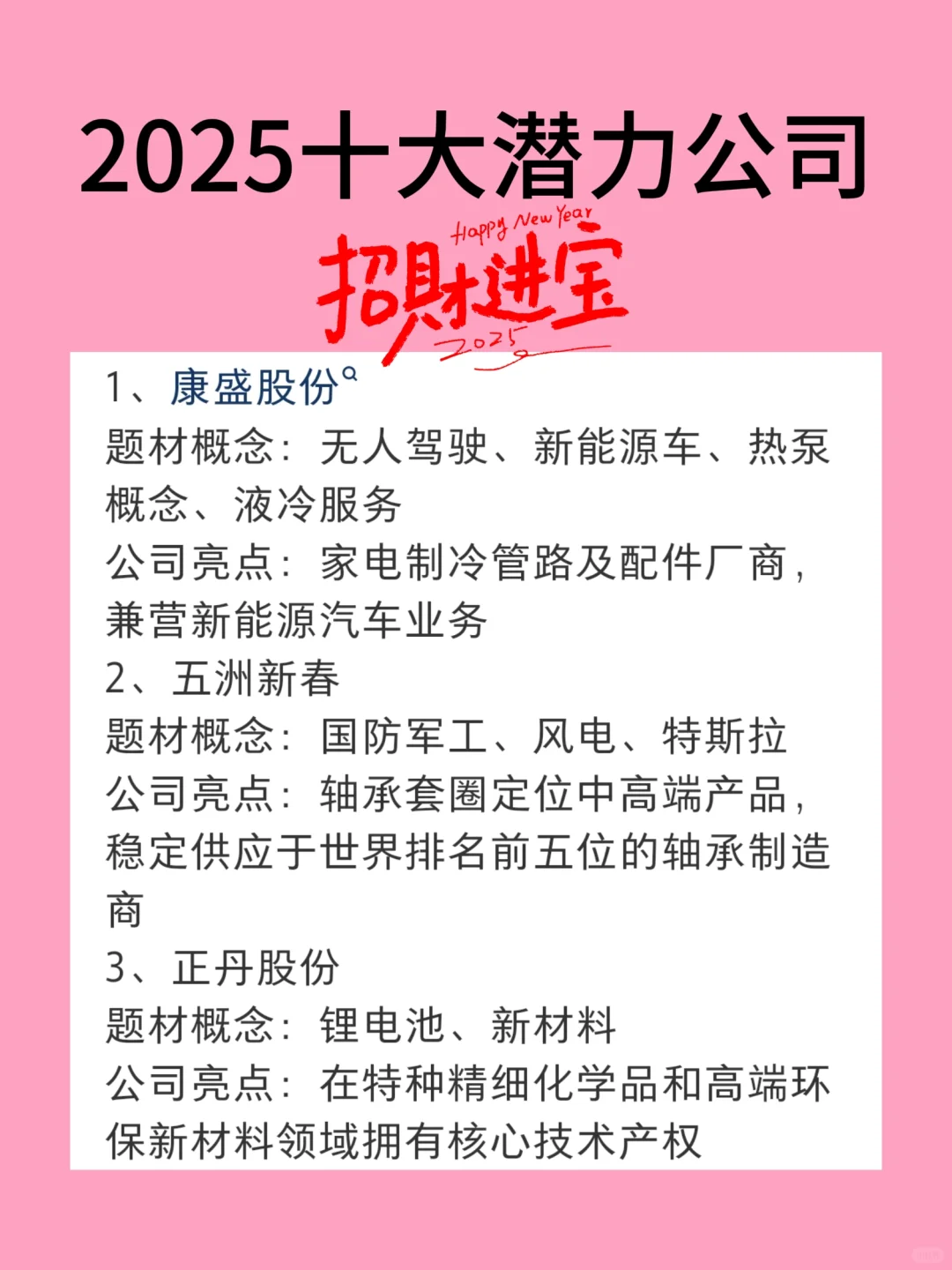 2025十大潜力公司