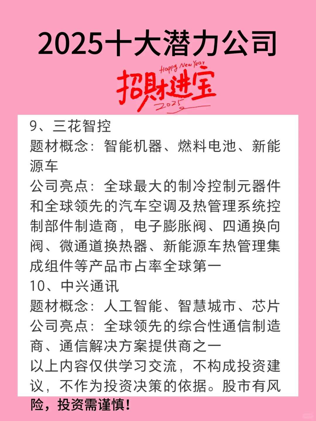 2025十大潜力公司