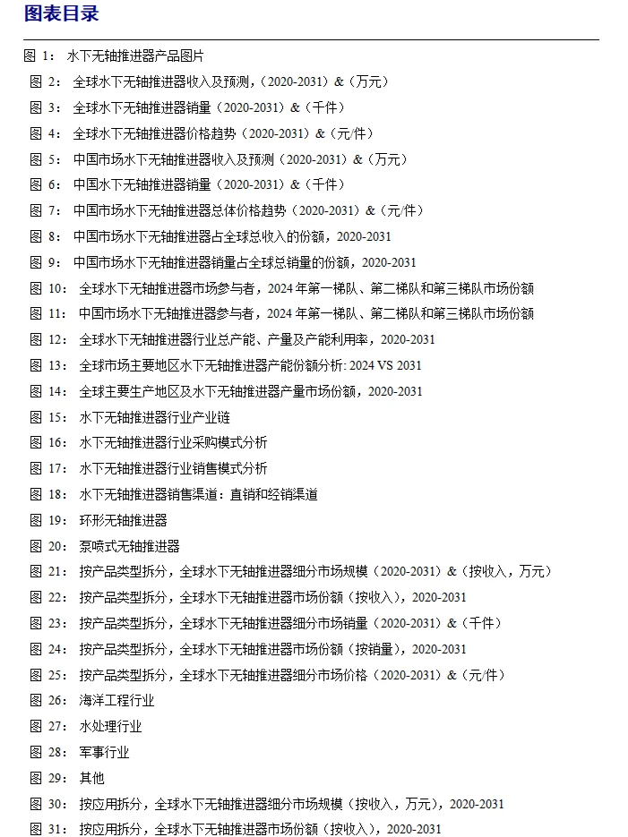 全球水下无轴推进器行业调研报告2025