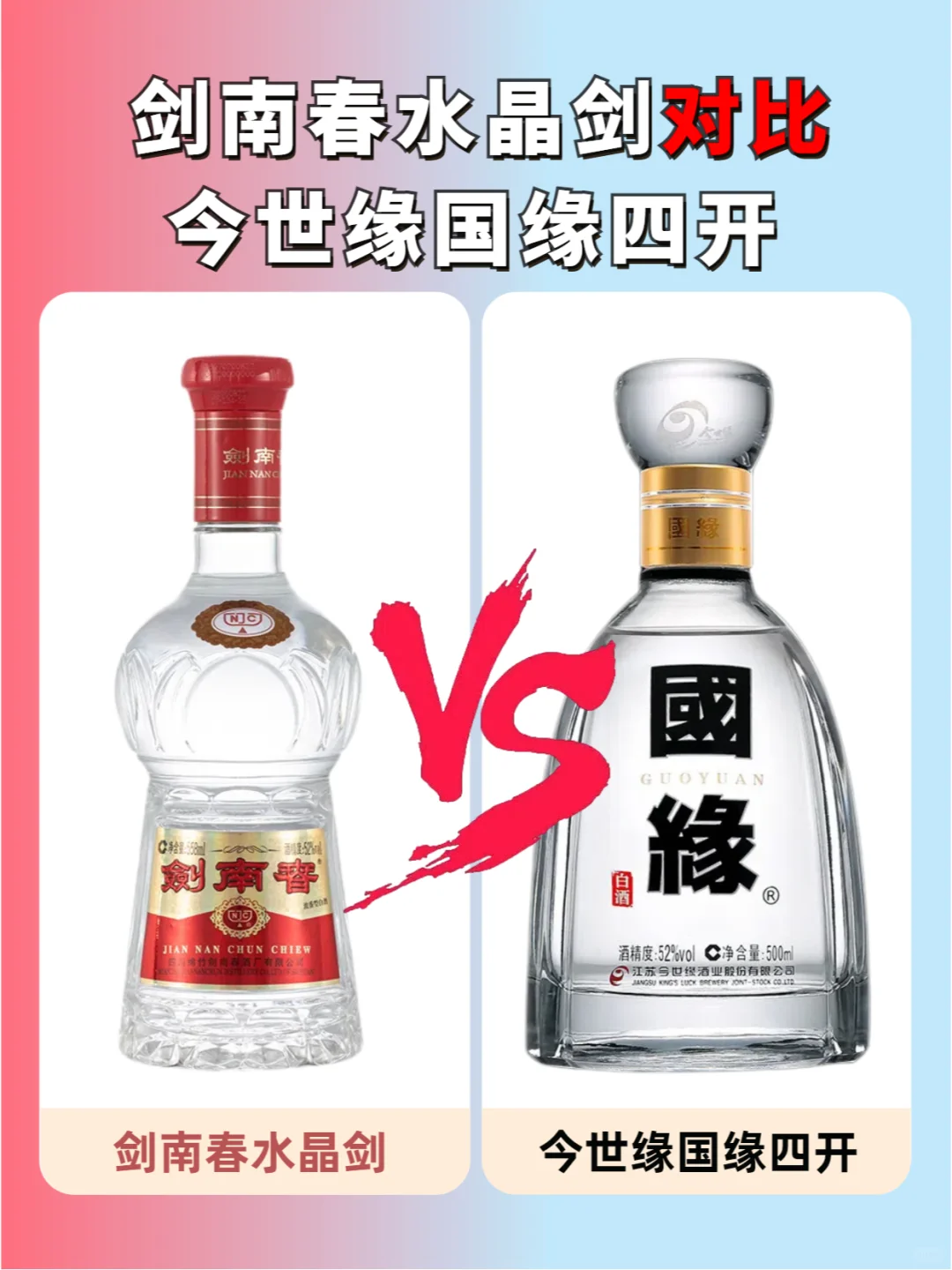 400-500白酒对比，剑南春水晶剑vs国缘四开