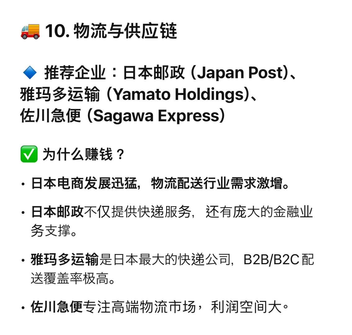 chatGPT 认为 在日本，最赚钱的行业是？