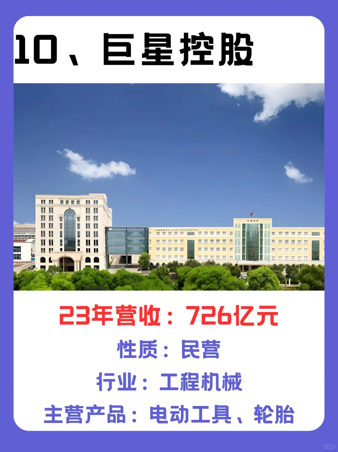 杭州市制造业企业Top10