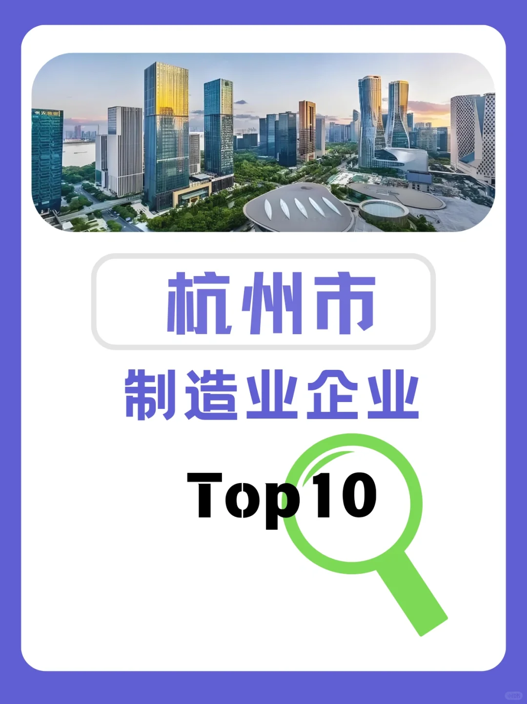 杭州市制造业企业Top10