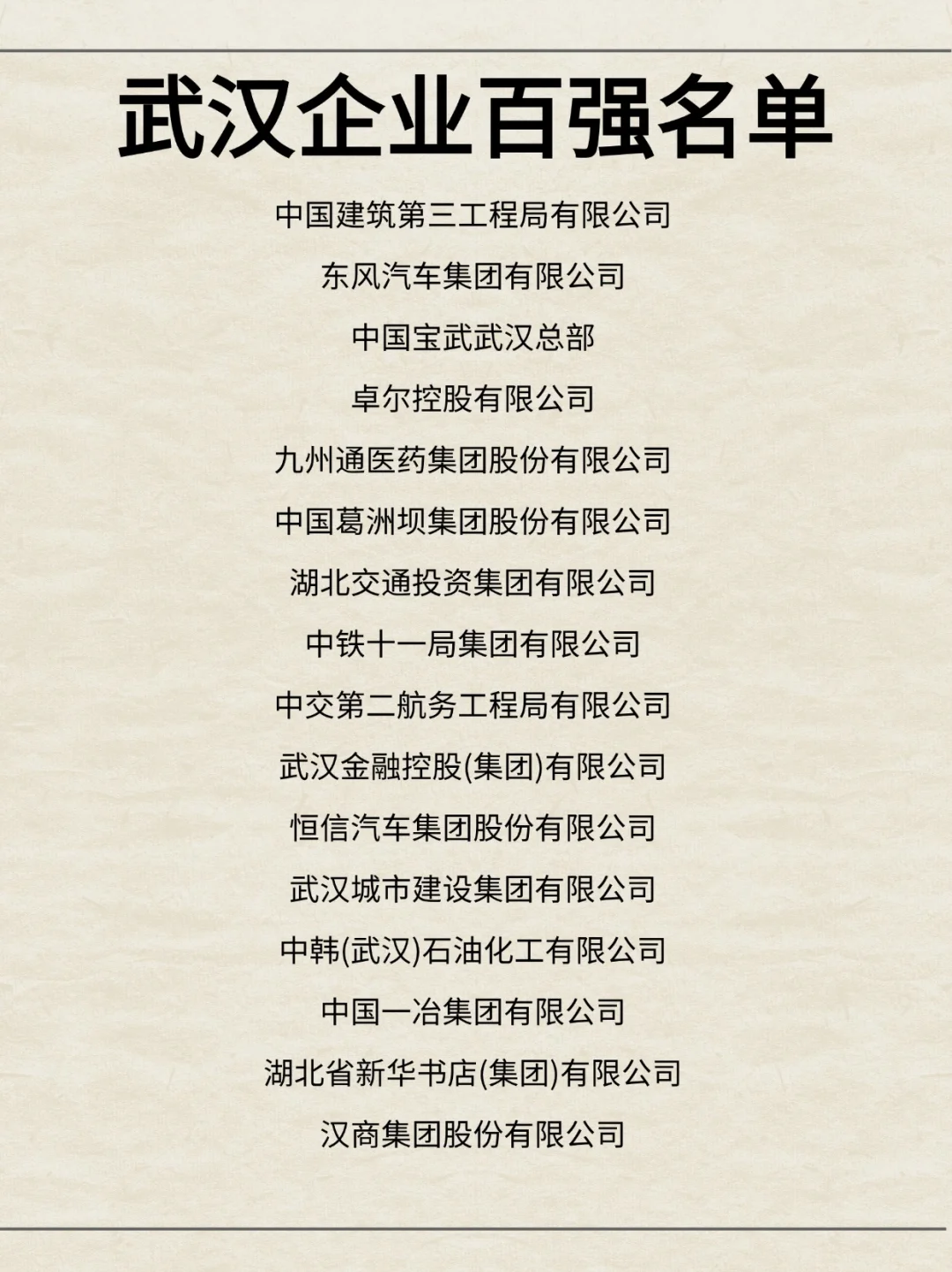 武汉企业百强名单你收到过哪些offer