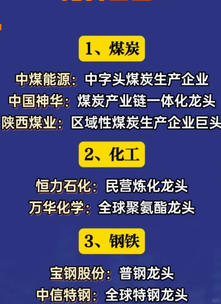 各行业代表性龙头企业!未完