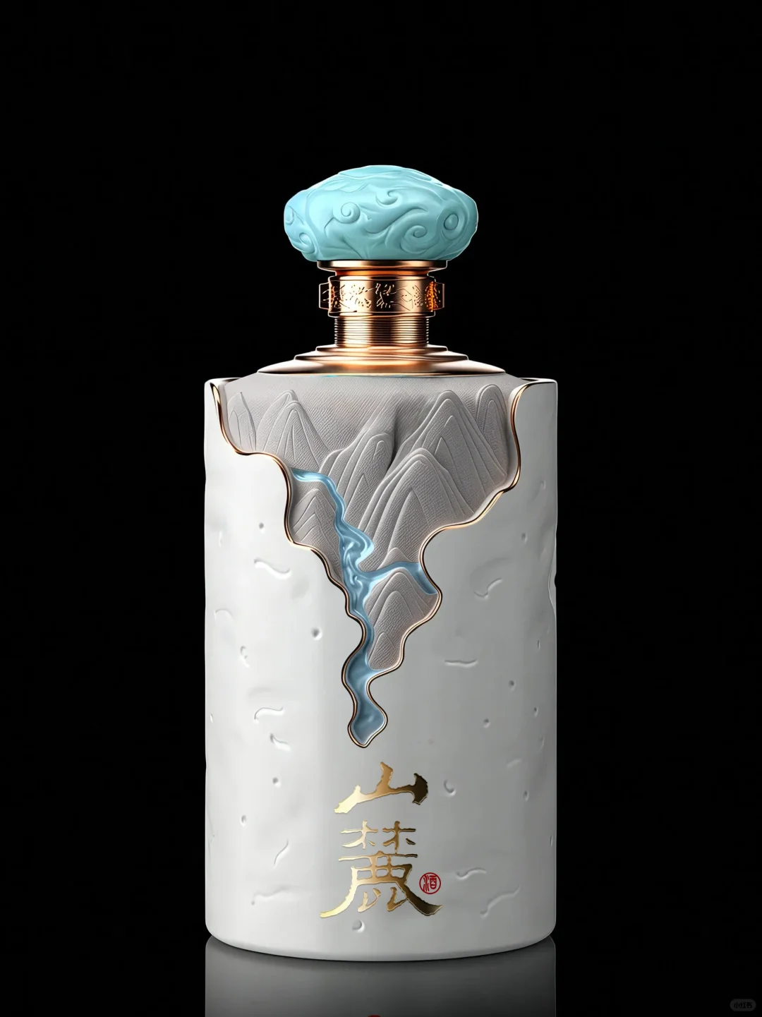 这款陶瓷白酒瓶，把壮丽山河都藏进去了！