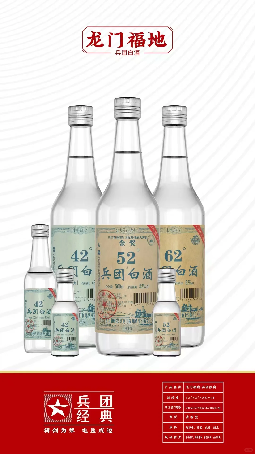 北大荒兵团白酒国际金奖口粮酒