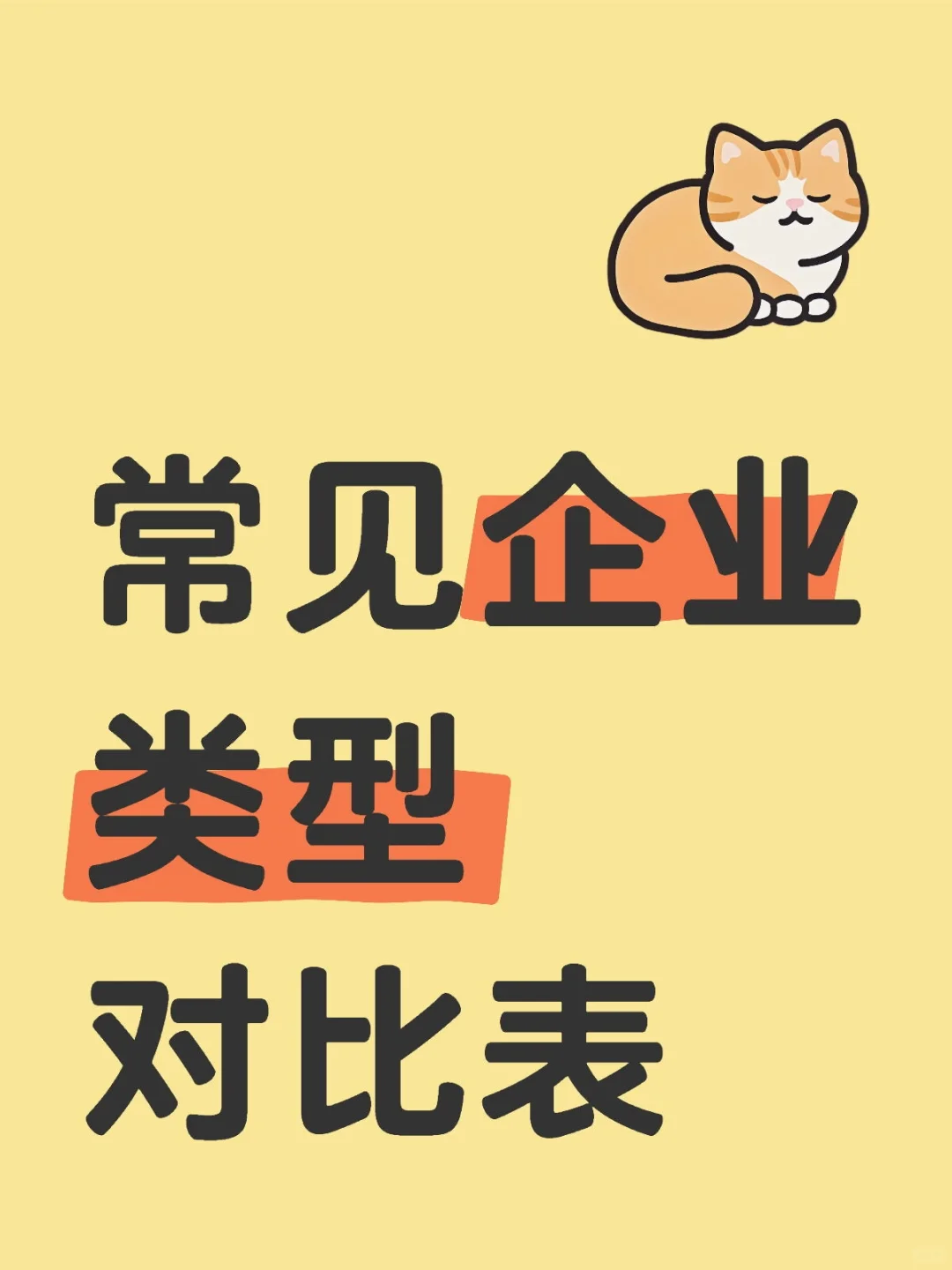 常见企业类型对比表