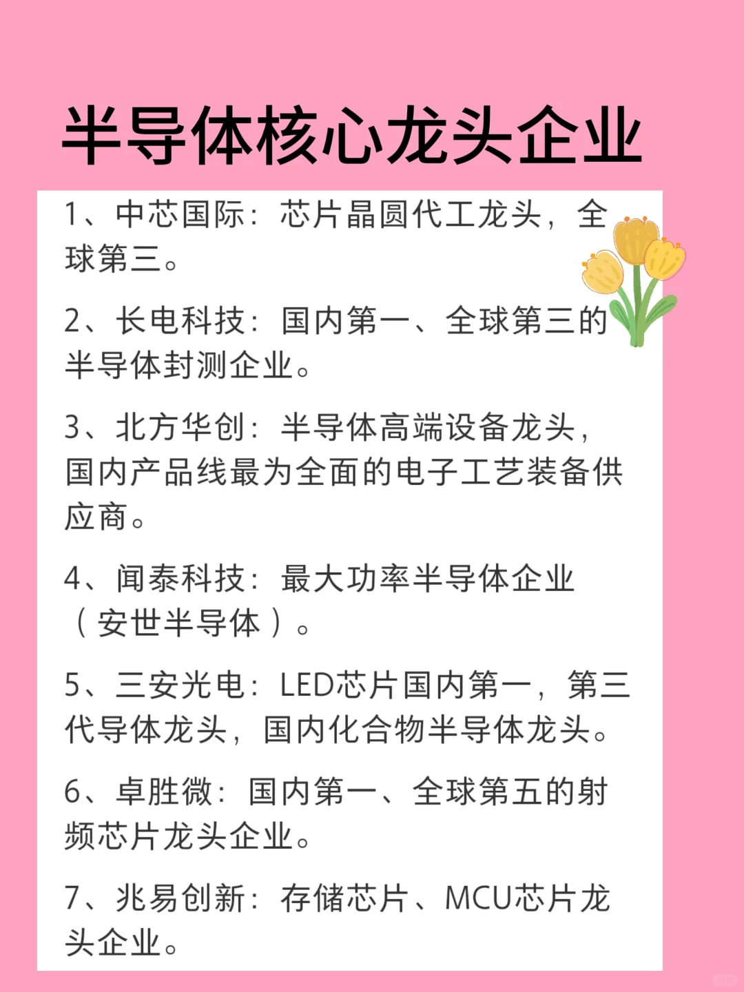 半导体核心龙头企业