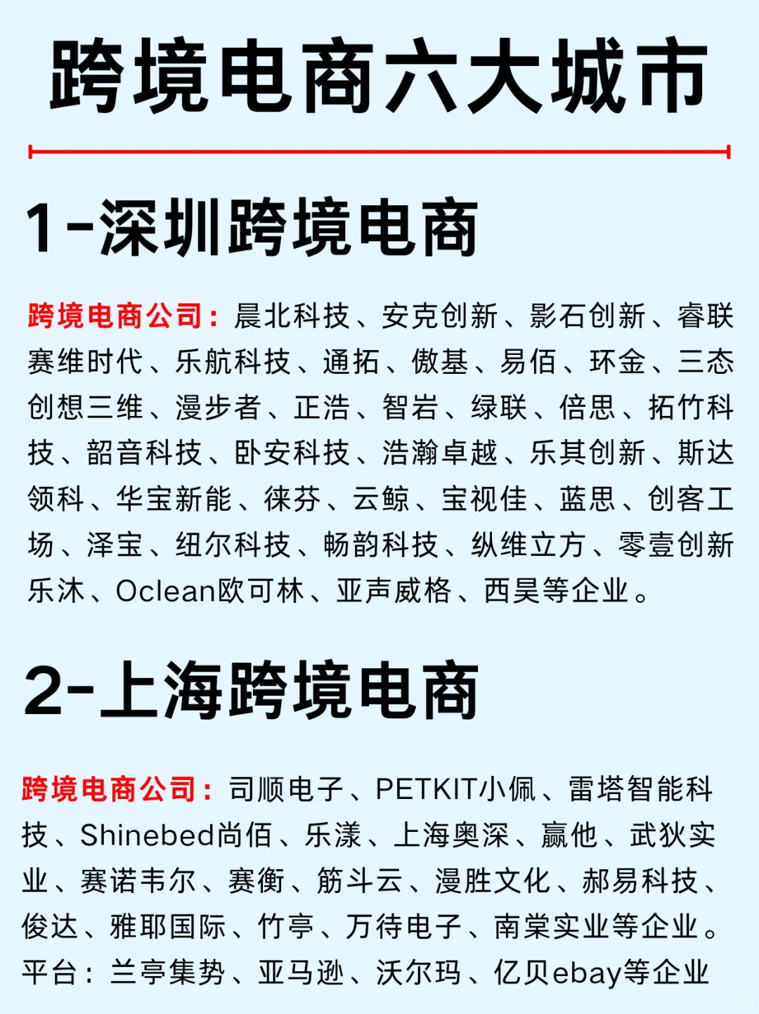 一篇吃透：跨境电商六大城市及热门企业