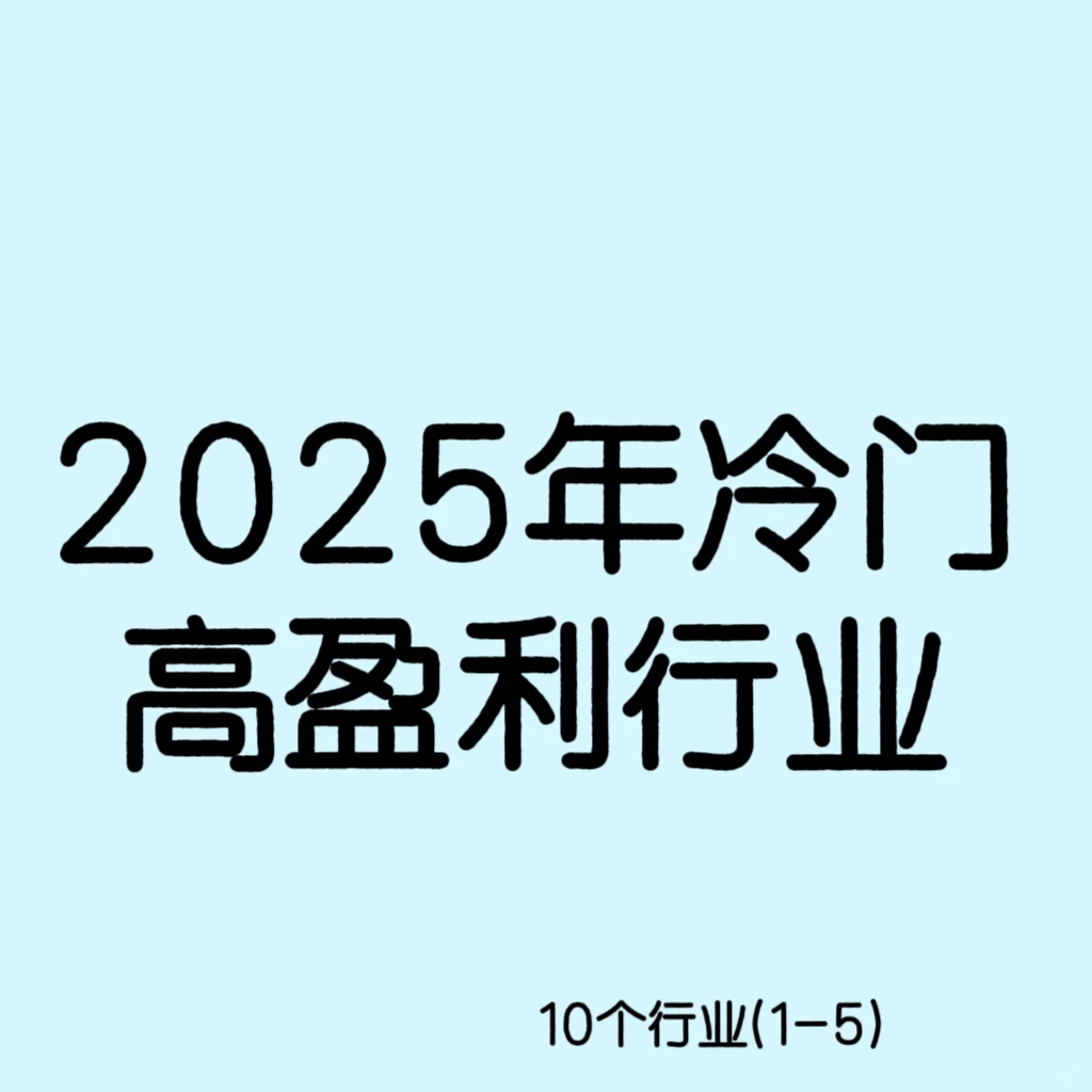 2025冷门有潜力的高利润行业