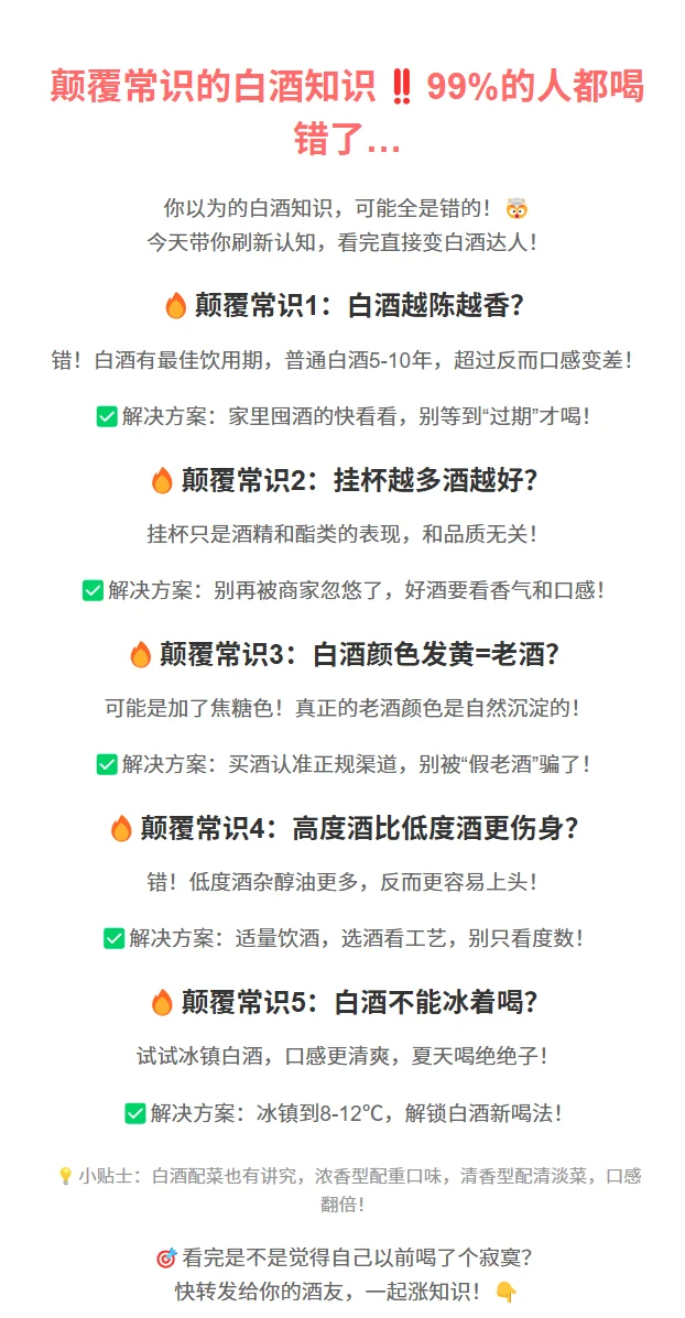 颠覆常识的白酒知识‼99%的人都喝错了…