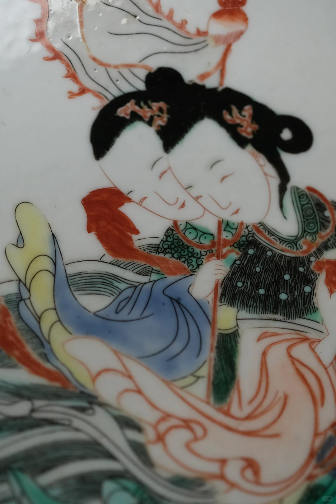仿康熙五彩人物故事大盘 景德镇手绘陶瓷盘