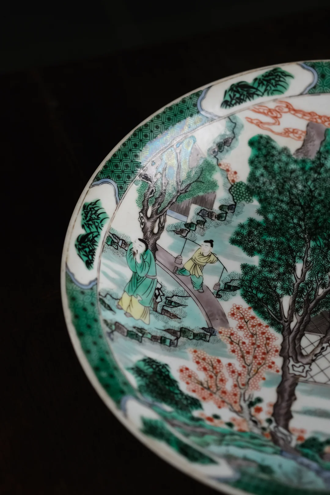 仿康熙五彩人物故事大盘 景德镇手绘陶瓷盘