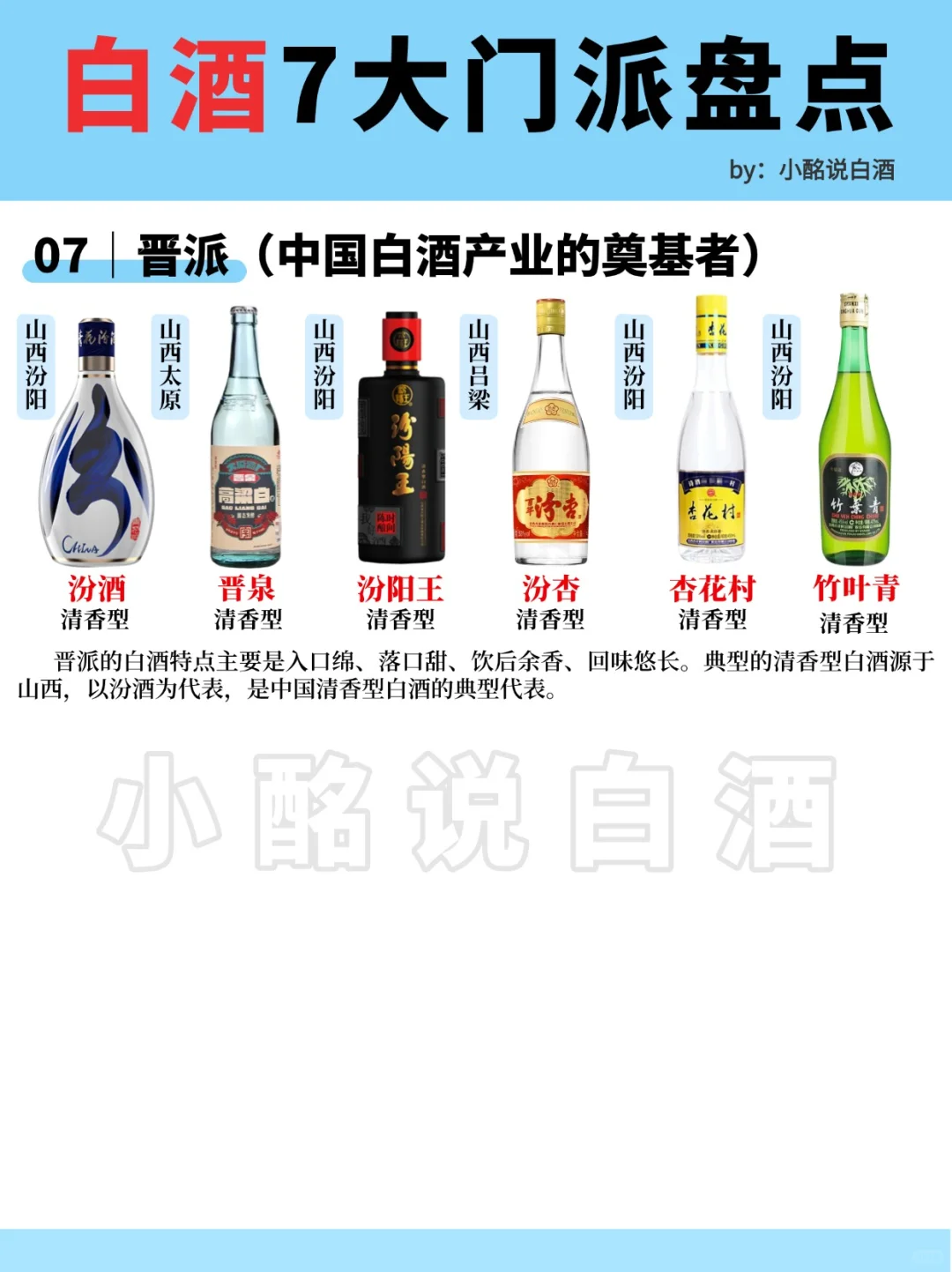 一图秒懂?白酒7大门派‼️你更爱哪款❓
