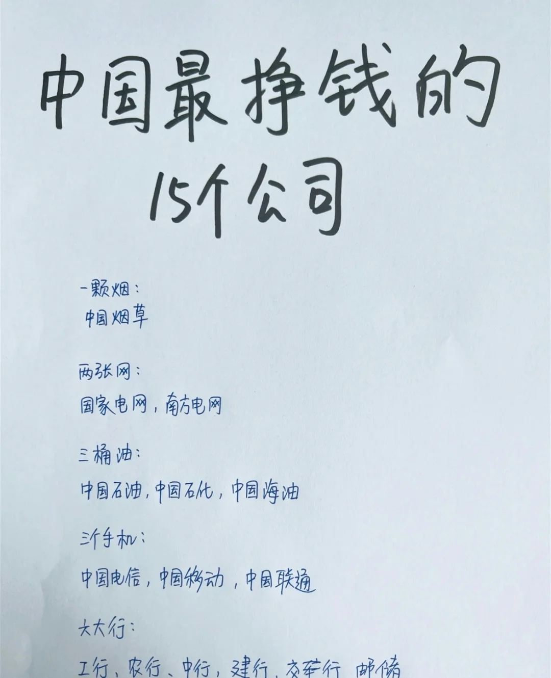 中国最赚钱的15个公司