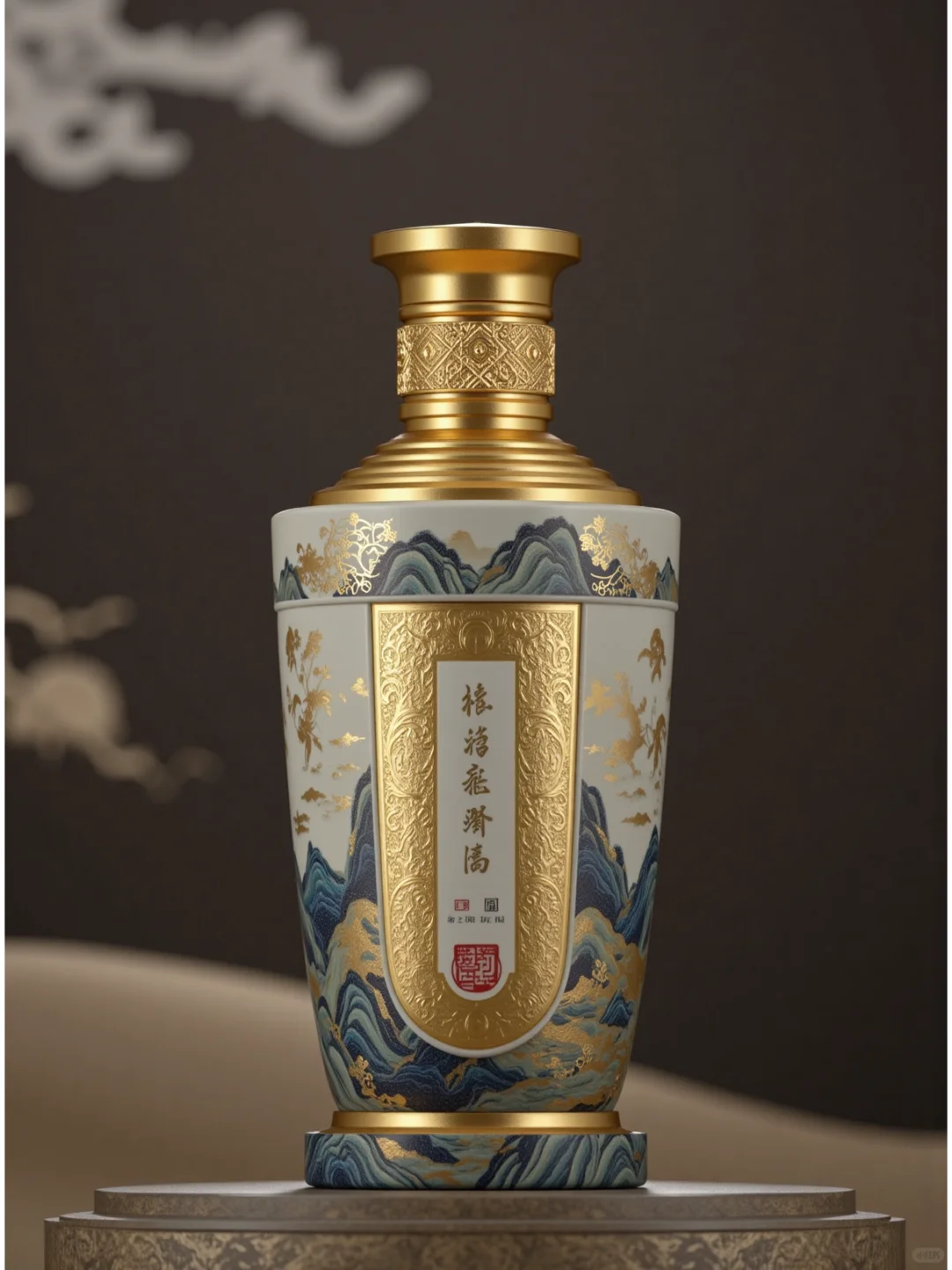 极简老酒包装设计“山河印记，时光佳酿”