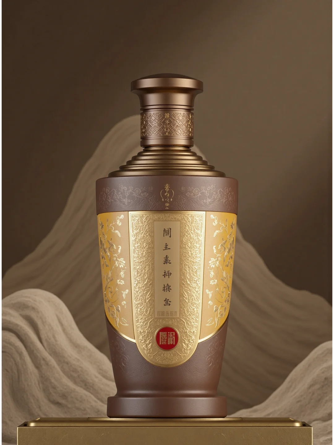 极简老酒包装设计“山河印记，时光佳酿”