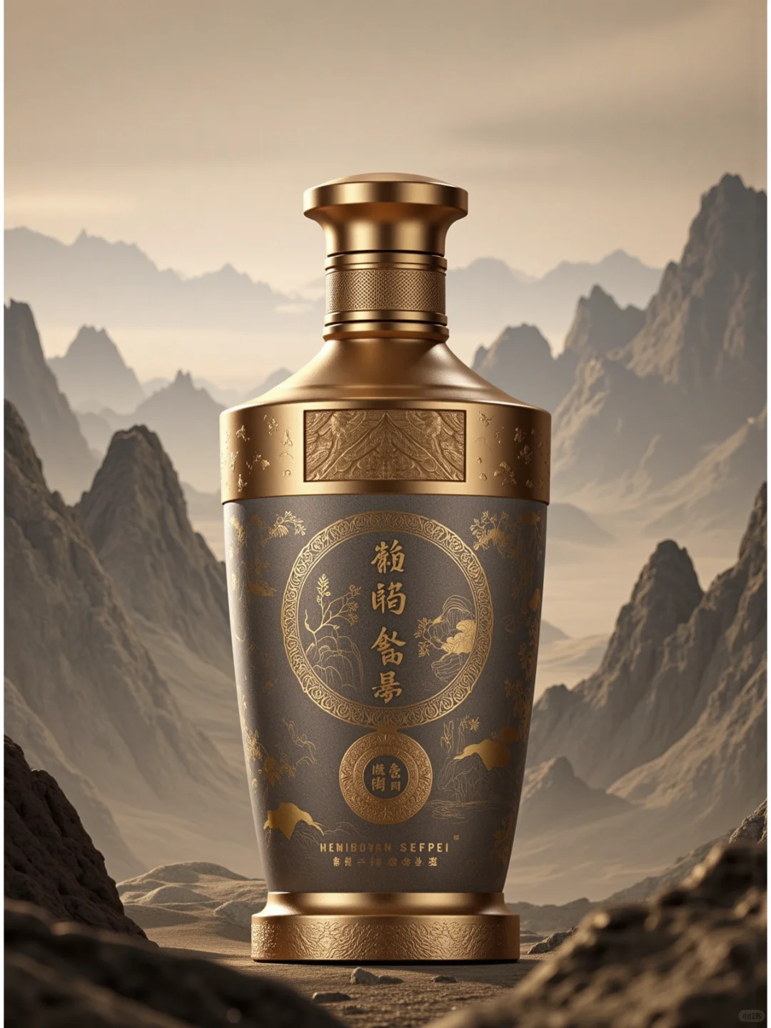 极简老酒包装设计“山河印记，时光佳酿”