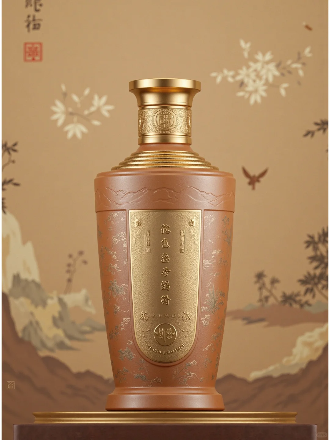 极简老酒包装设计“山河印记，时光佳酿”