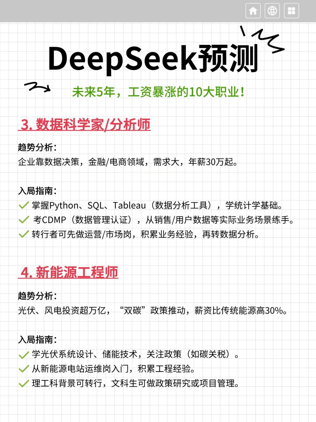 DeepSeek预测：未来5年工资暴涨的10大职业