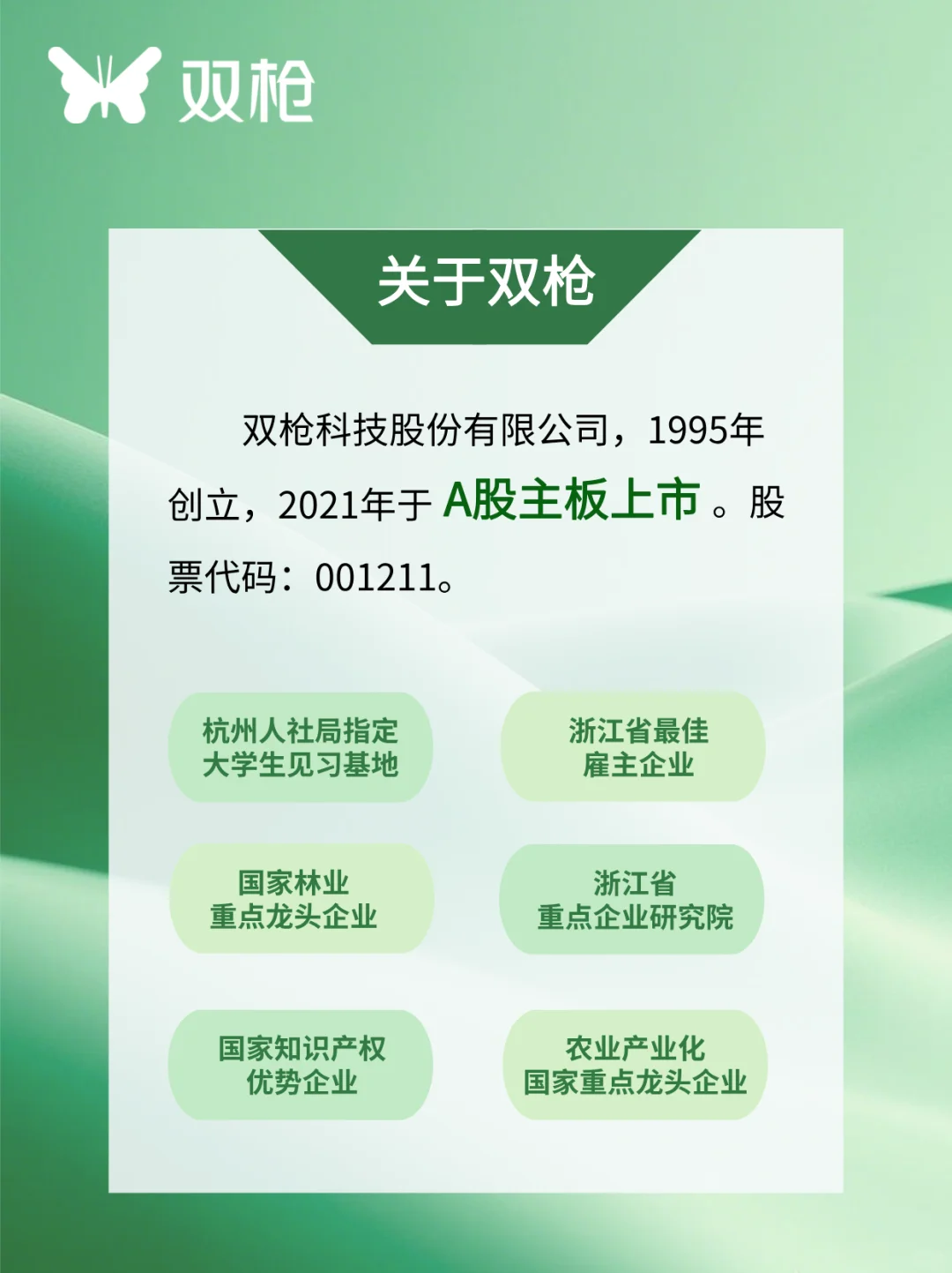 A股上市企业 双枪科技股份有限公司春招启动
