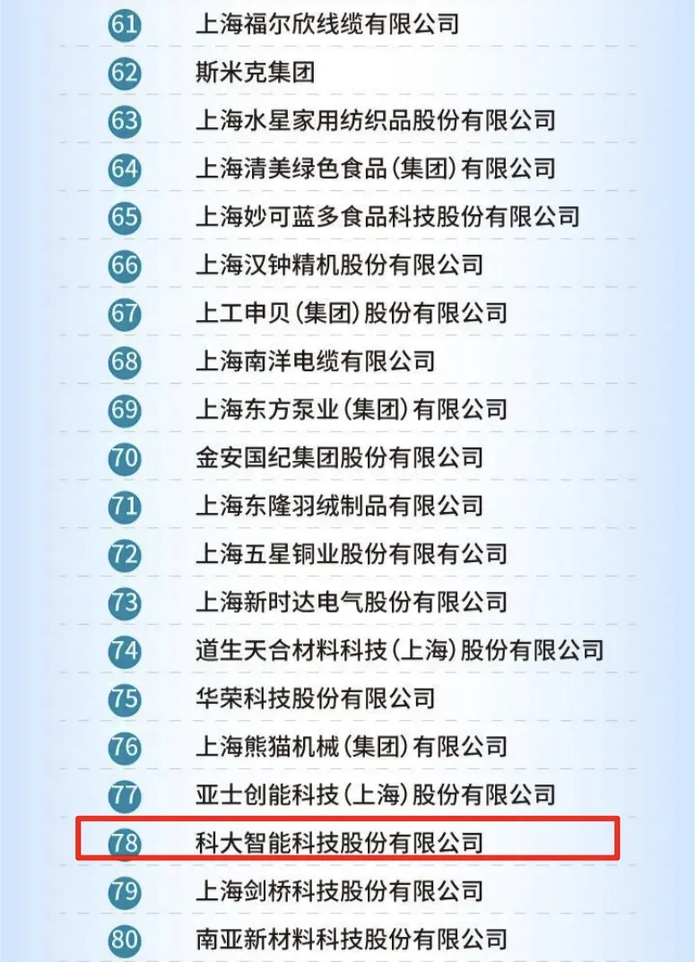 上海制造业企业100强