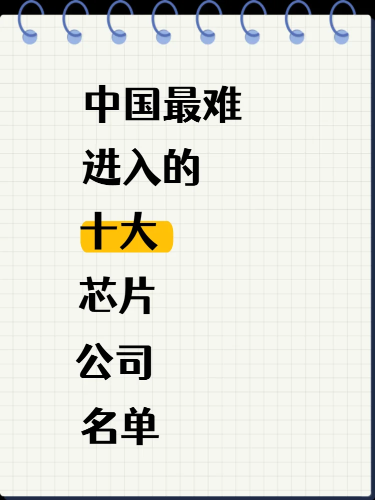 中国最难进入的十家芯片公司