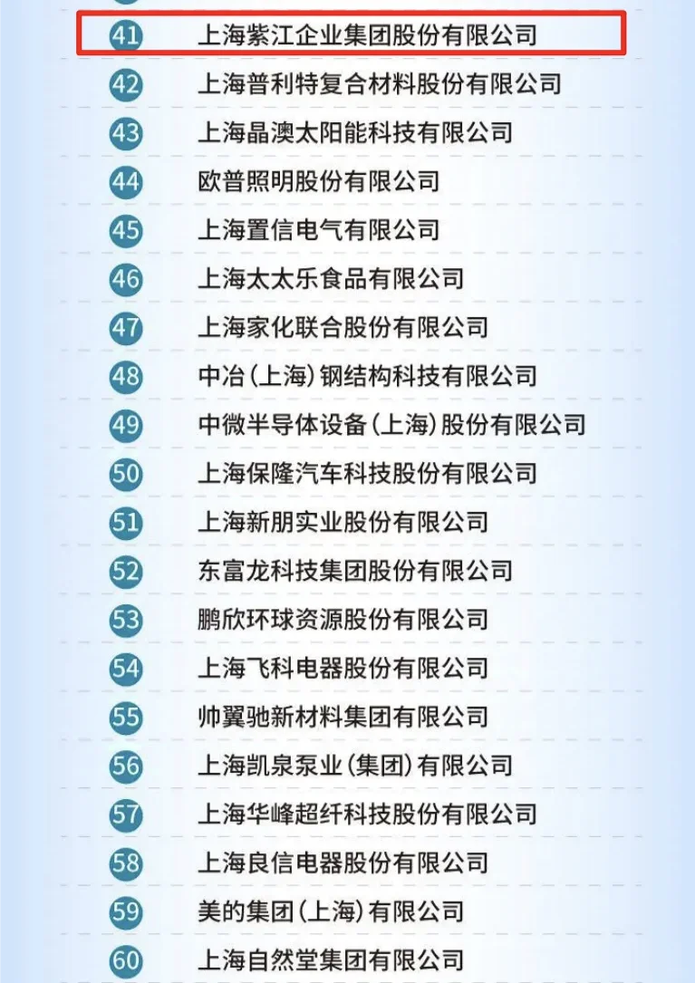 上海制造业企业100强