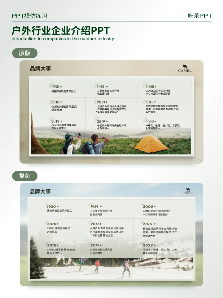 PPT无源文件模仿 | 户外行业企业介绍