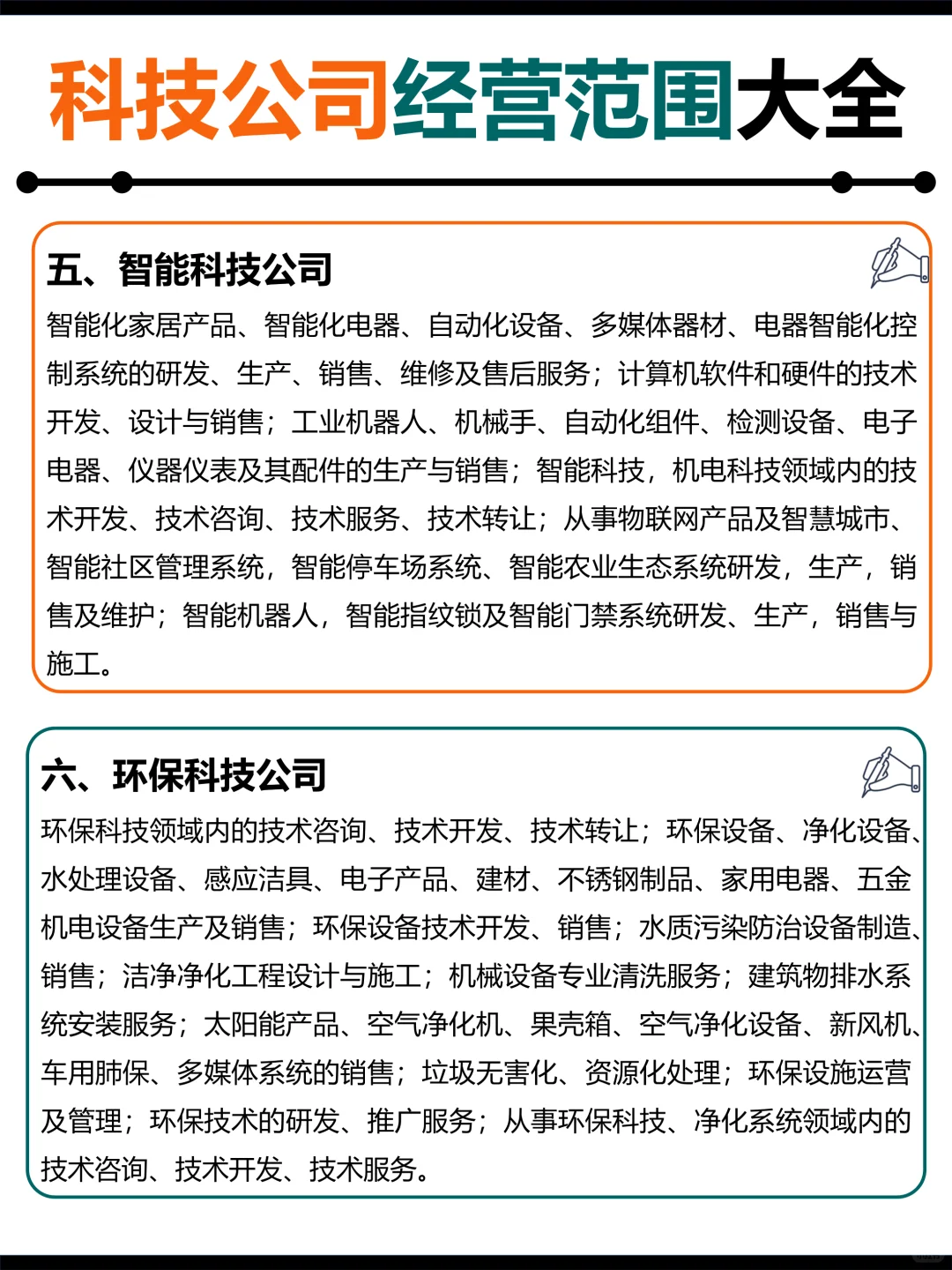⚡常见七类科技公司经营范围大全