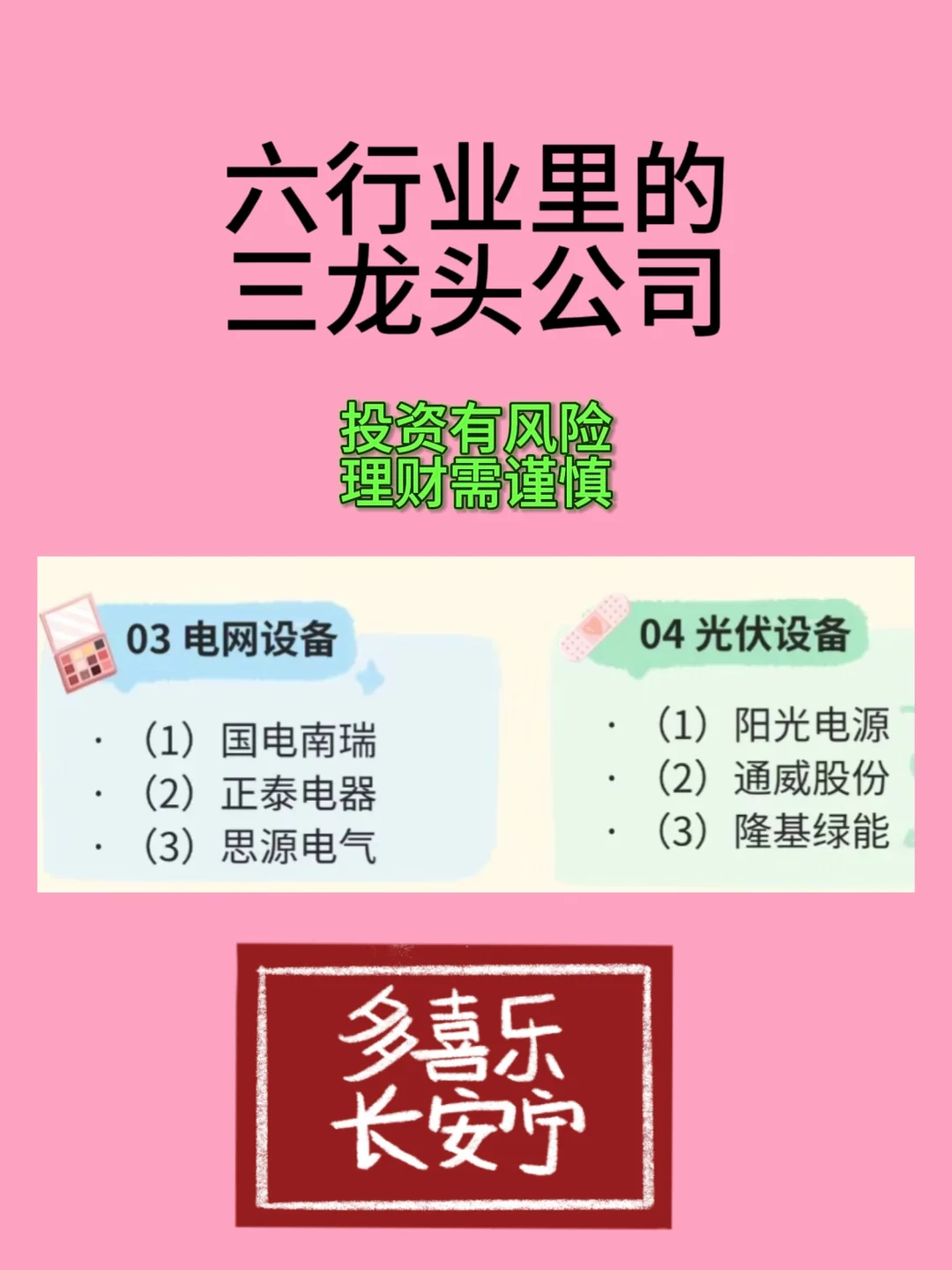 六行业里的三龙头公司