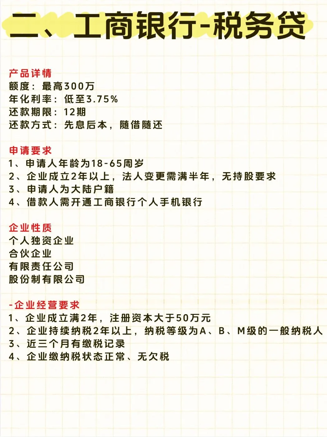 企业贷银行产品有哪些？