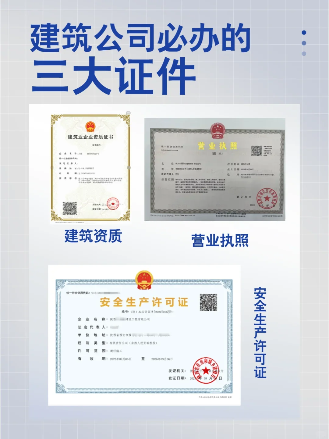 内蒙建筑老板，建筑公司这3个证不能少