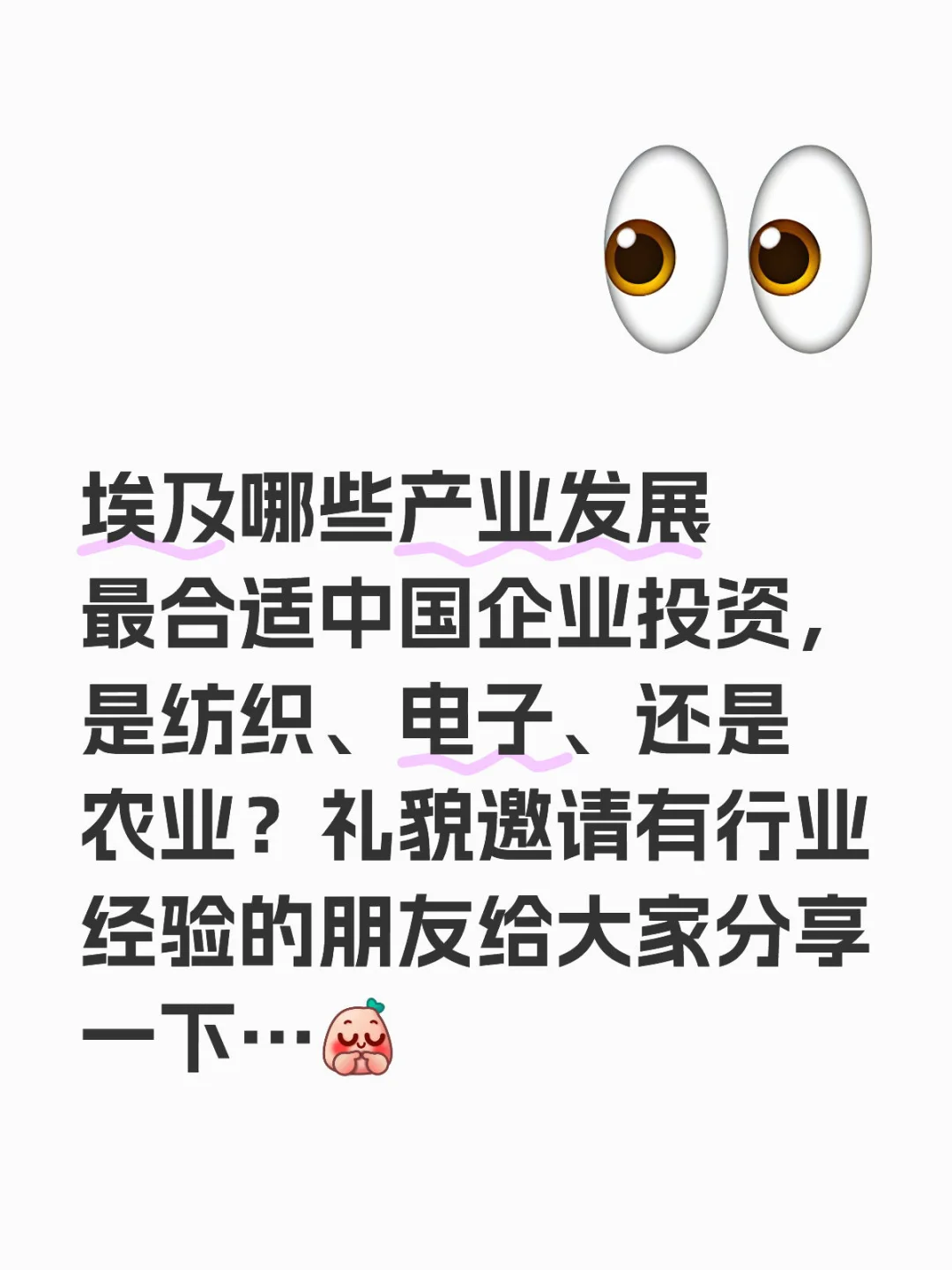 埃及哪些行业投资最适合中国企业投资